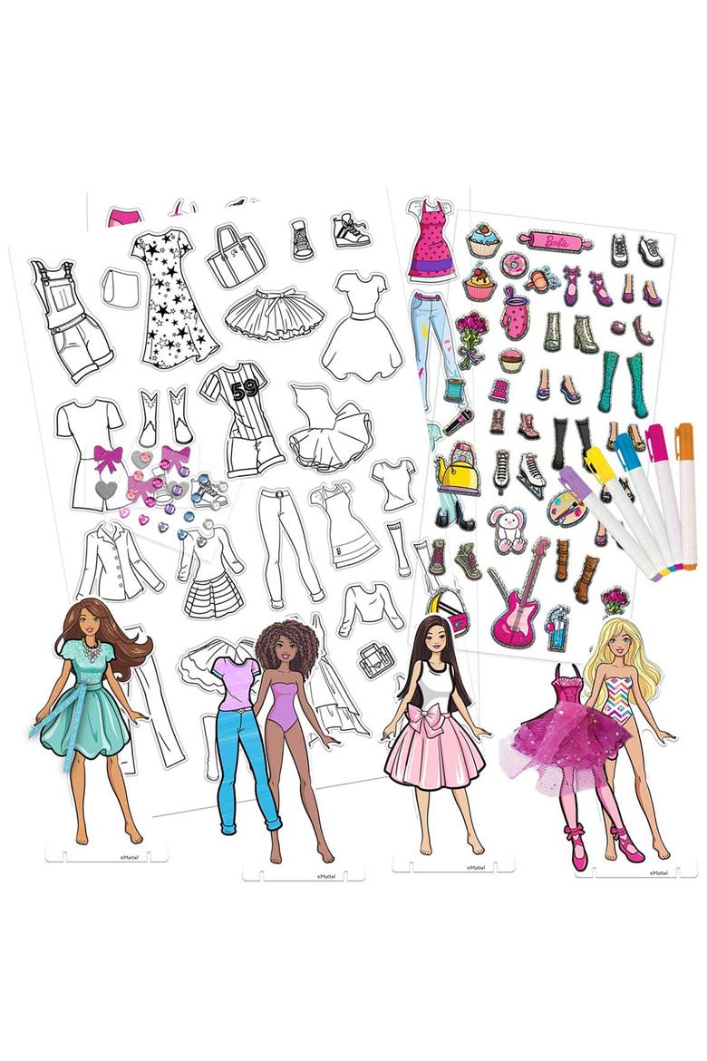 Fabric Fashions Paper Dolls,  Design Playset, 4 Dolls & Stands, Kids 3+, Alternate, color, Multicolored