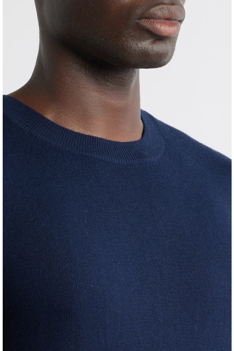 Crewneck Cotton & Cashmere Sweater, Alternate, color, NAVY NIGHT