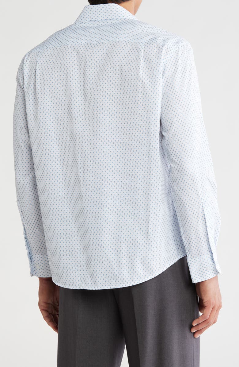 Nautica Regular Fit Dress Shirt, Alternate, color, White/ Blue