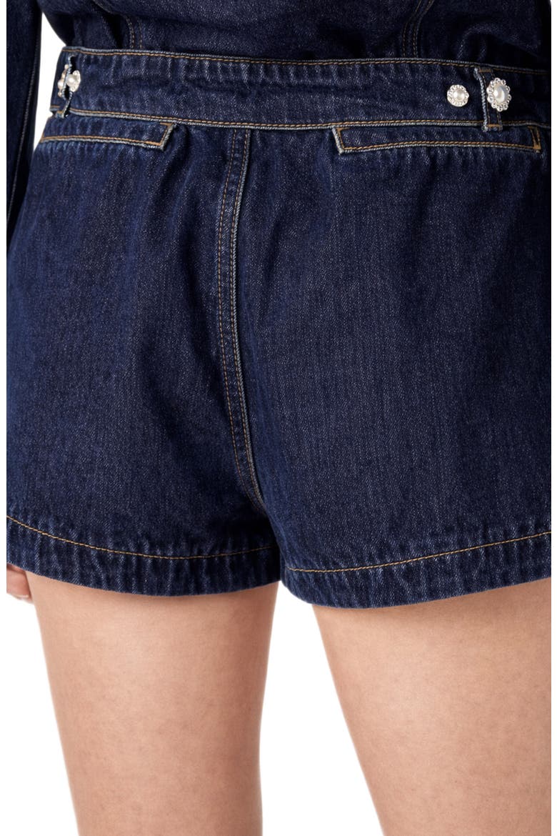 High Waist Denim Shorts, Alternate, color, NAVY