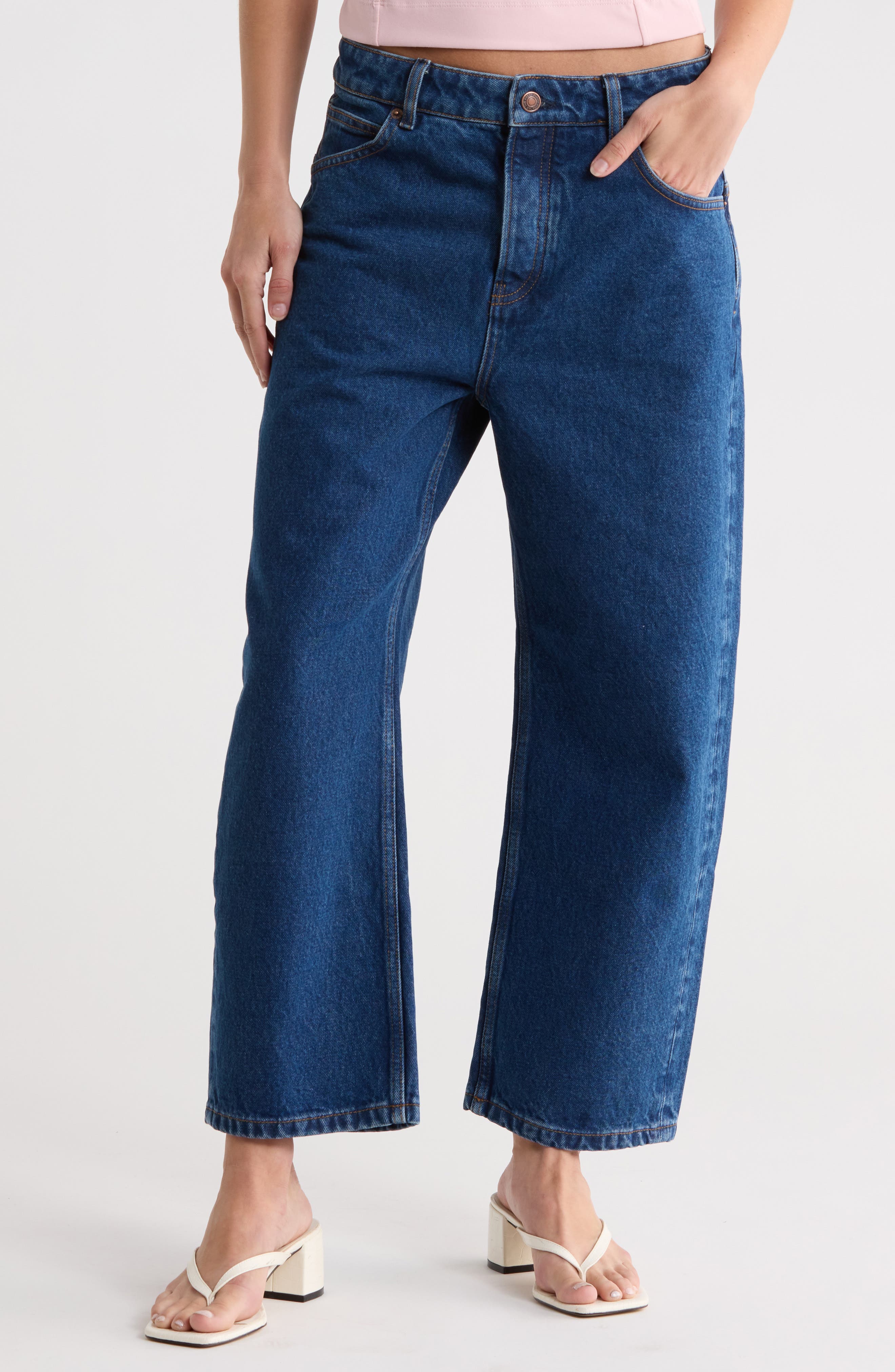 Free People Deep Trance Wide Leg Boyfriend Jeans