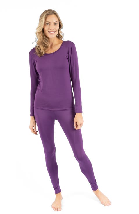 Women's Solid Thermal Pajama Set