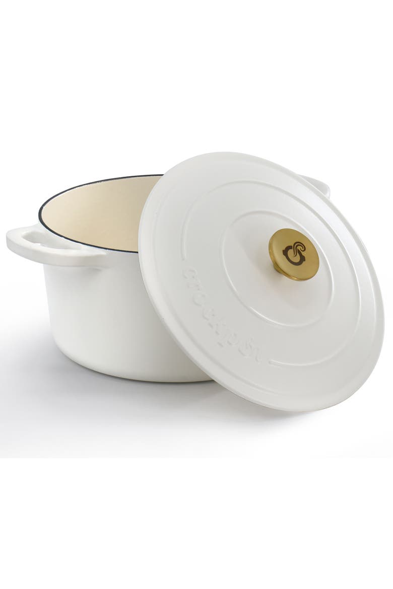 6 Quart Enameled Cast Iron Dutch Oven, Alternate, color, White