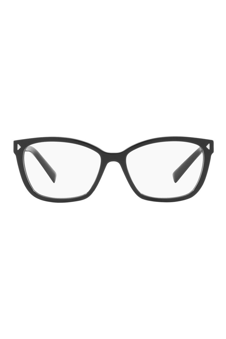 57mm Rectangular Optical Glasses, Main, color, BLACK