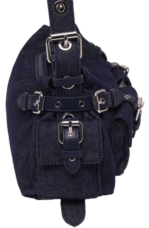 Maje Miss M Pockets Denim Bag In Blue