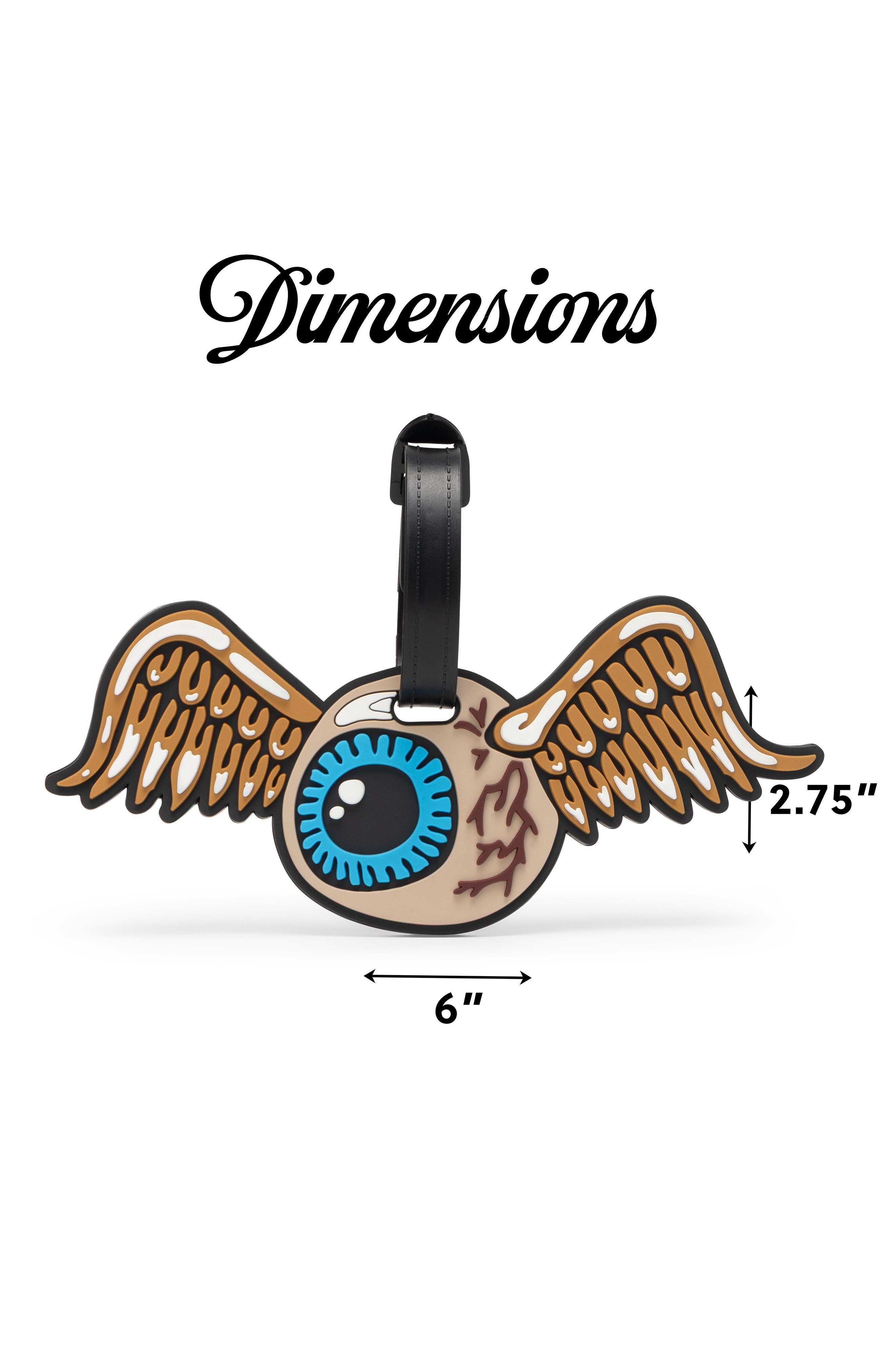 Von Dutch Flying Eyeball 2-Piece Suitcase ID Tag Set with Adjustable Straps, Alternate, color, Flying Eyeball