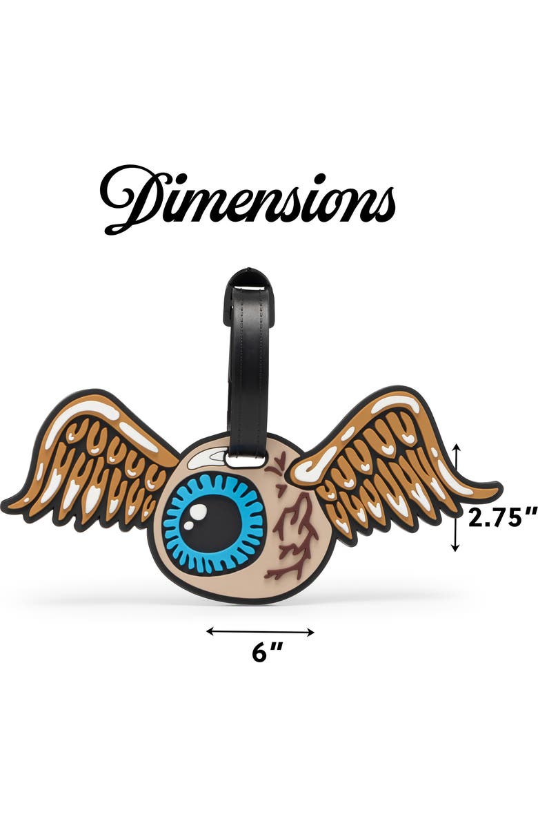 Von Dutch Flying Eyeball 2-Piece Suitcase ID Tag Set with Adjustable Straps, Alternate, color, Flying Eyeball