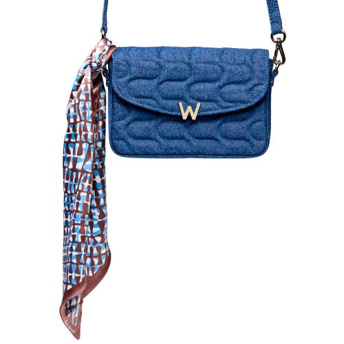 Wolf Mimi Swirl Shoulder Bag With Scarf In Denim