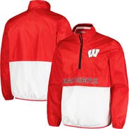 G-III SPORTS BY CARL BANKS Men's G-III Sports by Carl Banks Red Wisconsin Badgers Cornerman Half-Zip Top