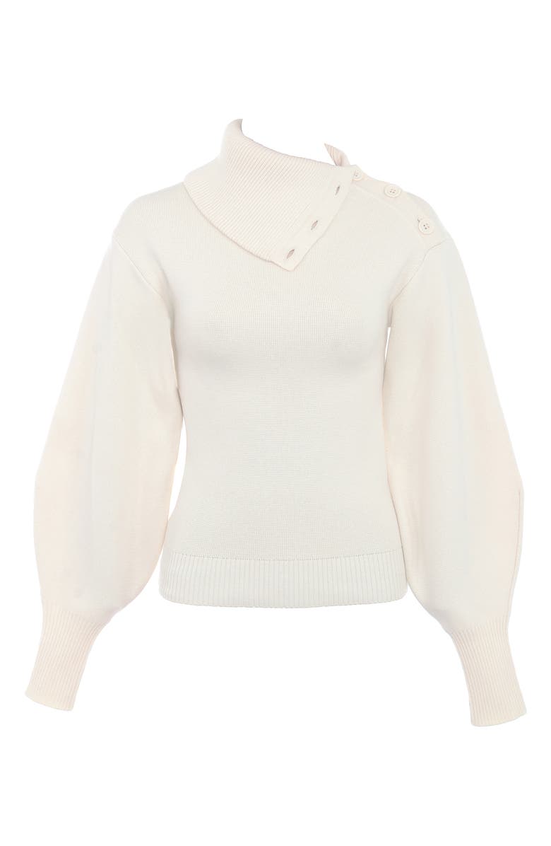HOUSE OF CB Adelita Split Cowl Neck Sweater, Alternate, color, Cream