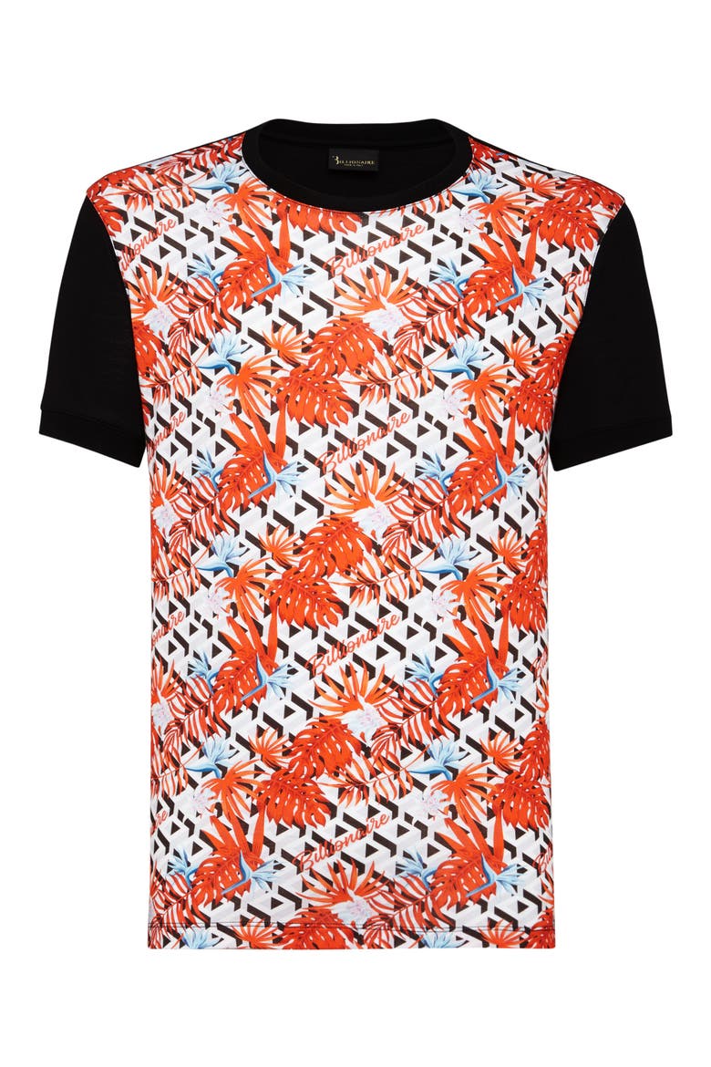 T-Shirt Round Neck Palms Men, Main, color, white/red