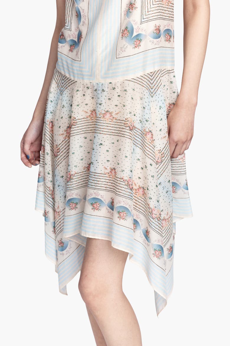 Heritage Scarf Print  Dress, Alternate, color, SKY BLUE