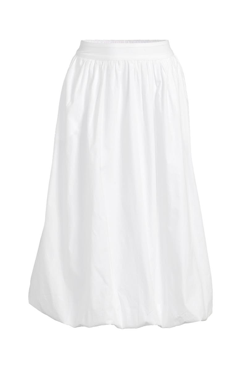 Lands
 End Poplin High Rise Bubble Hem Midi Skirt, Alternate, color, 