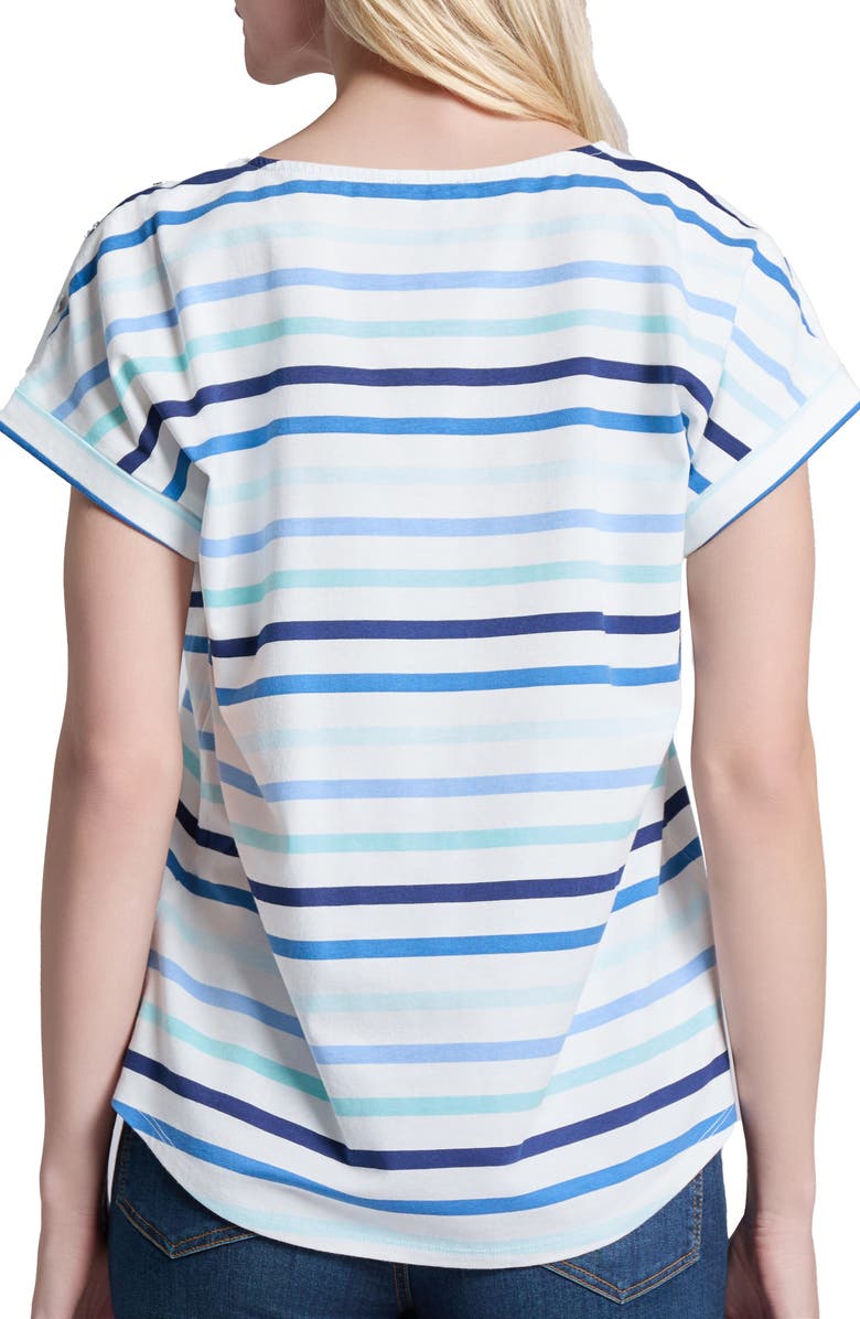 Jones New York Stripe T-Shirt, Alternate, color, 