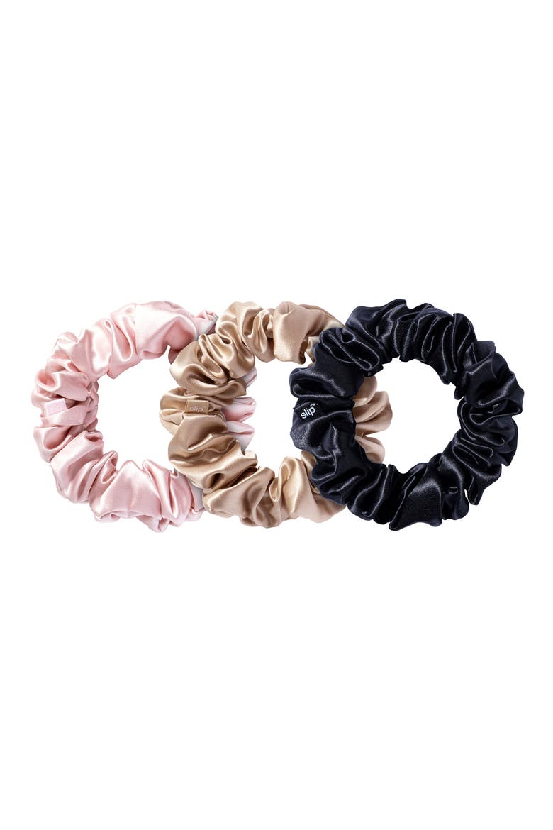 3-Pack Large Silk Scrunchie Set, Main, color, MULTI