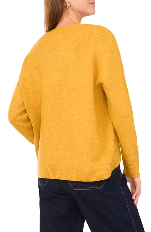 Vince Camuto Drop Shoulder V-neck Sweater In Yellow