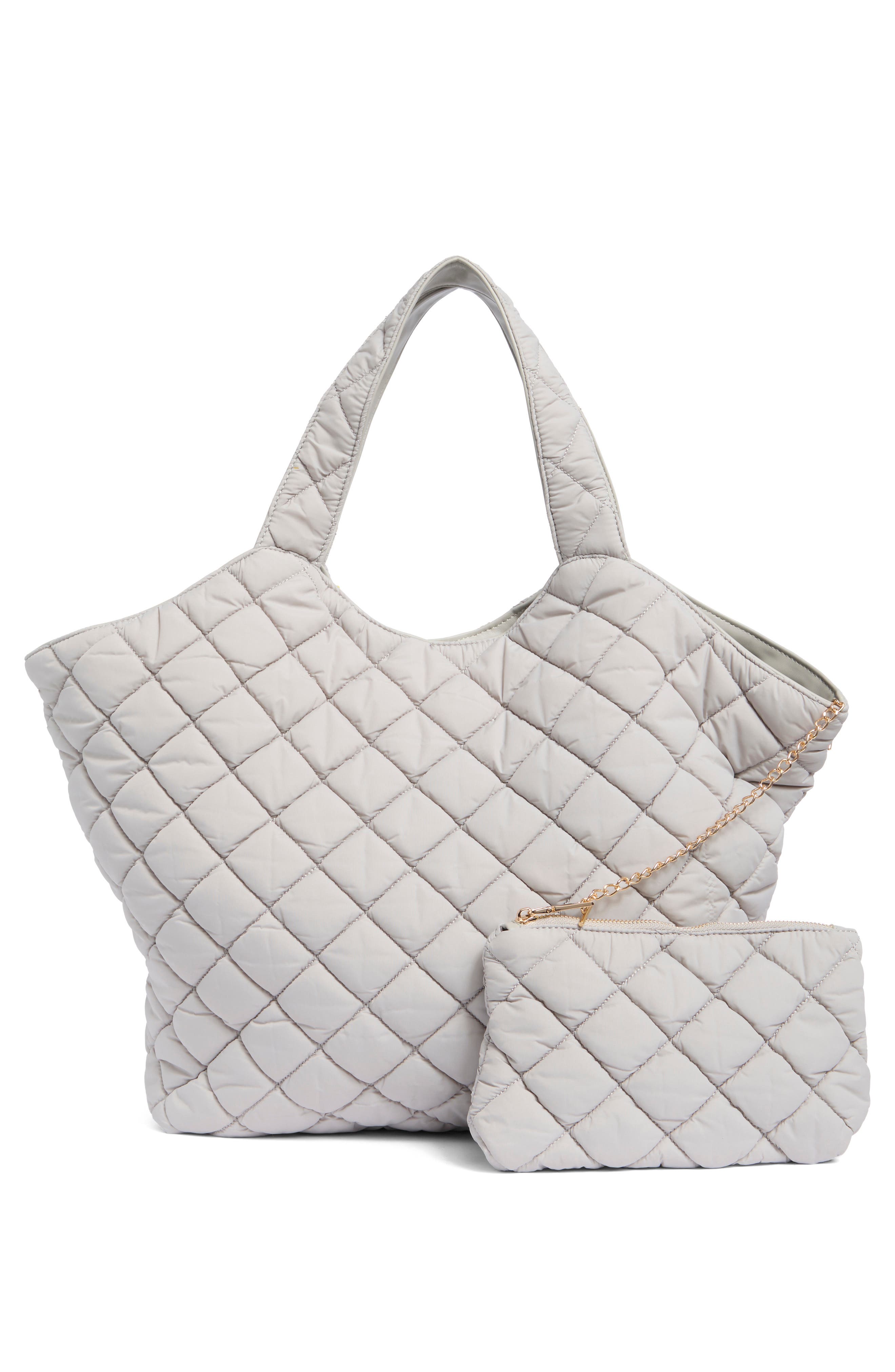 Diamond Quilted Tote, Alternate, color, DOVE GREY