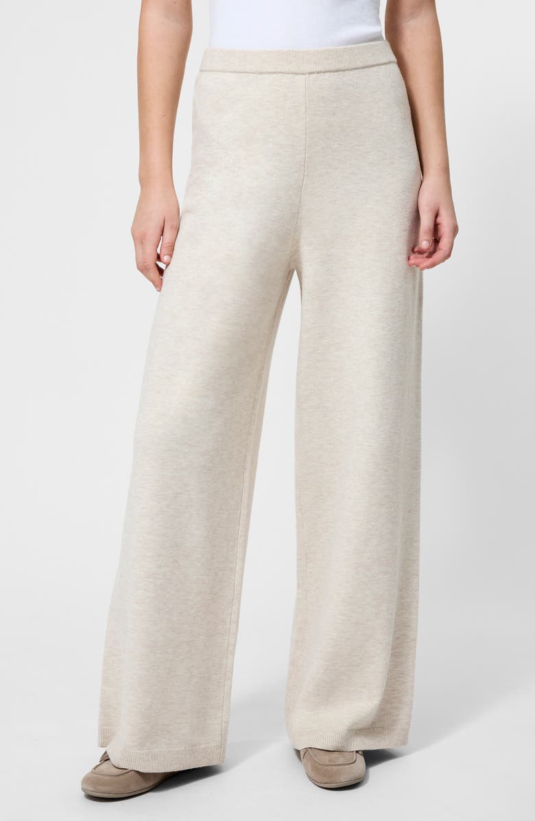 French Connection Marley Knit Wide Leg Pants, Main, color, Oatmeal Melange
