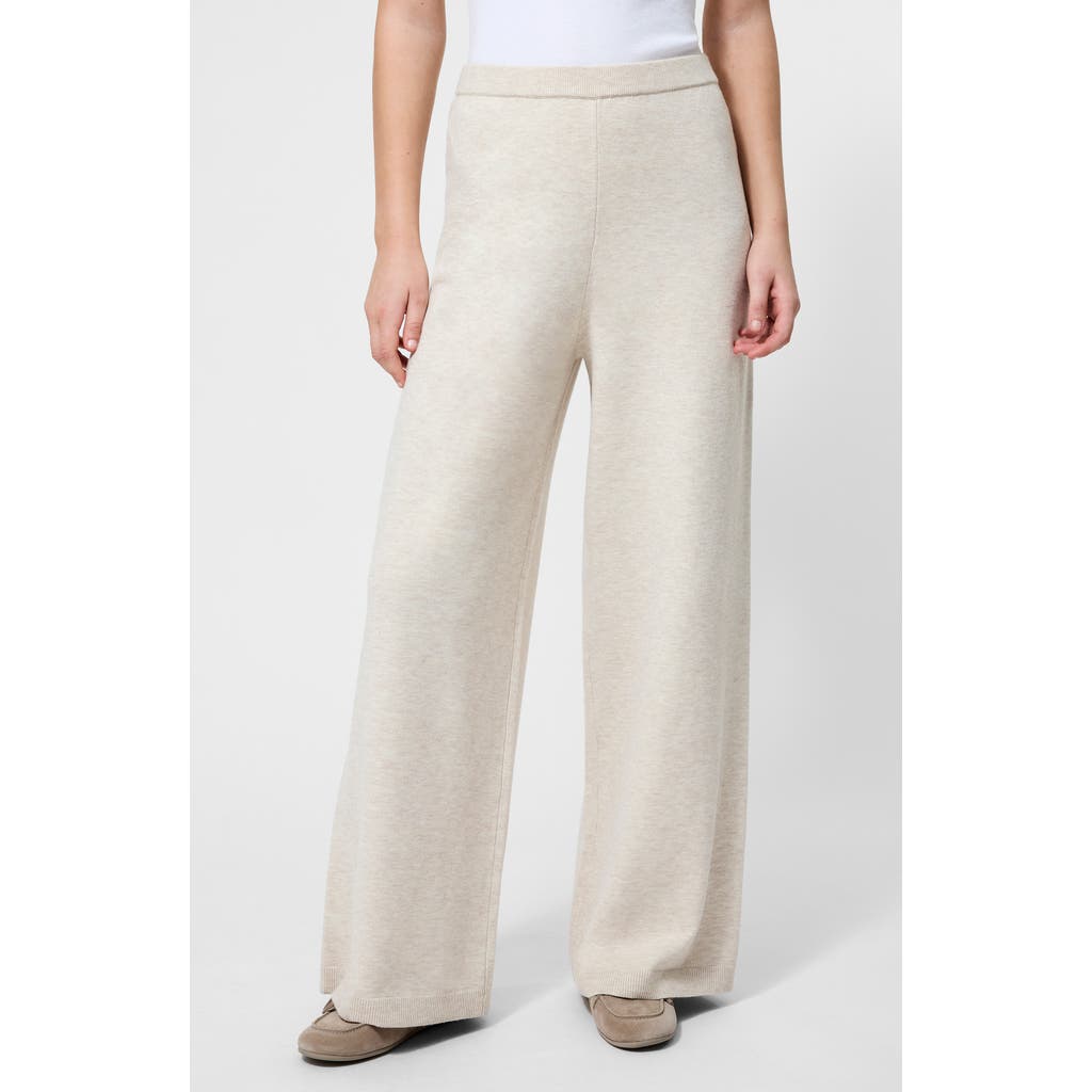 French Connection Marley Knit Wide Leg Pants In Neutral