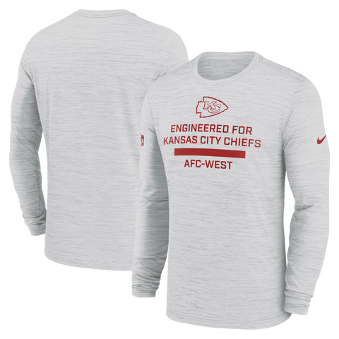 Men's Nike Ash Kansas City Chiefs Sideline Velocity Performance Long Sleeve T-Shirt