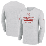 Nike Men's Nike Ash Kansas City Chiefs Sideline Velocity Performance Long Sleeve T-Shirt