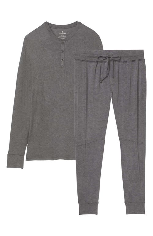 Tommy John Lounge Henley Pajamas In Poppy Seed Heather