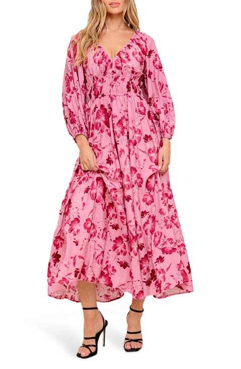 Floral Long Sleeve Midi Dress