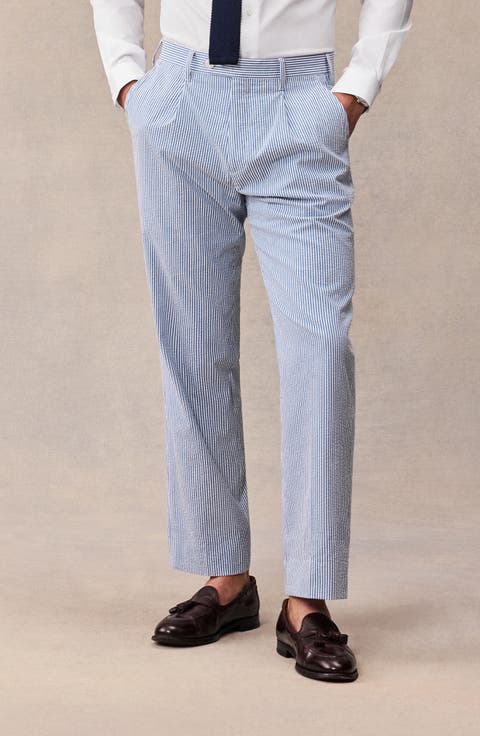 Seersucker Regular Fit Suit Pants