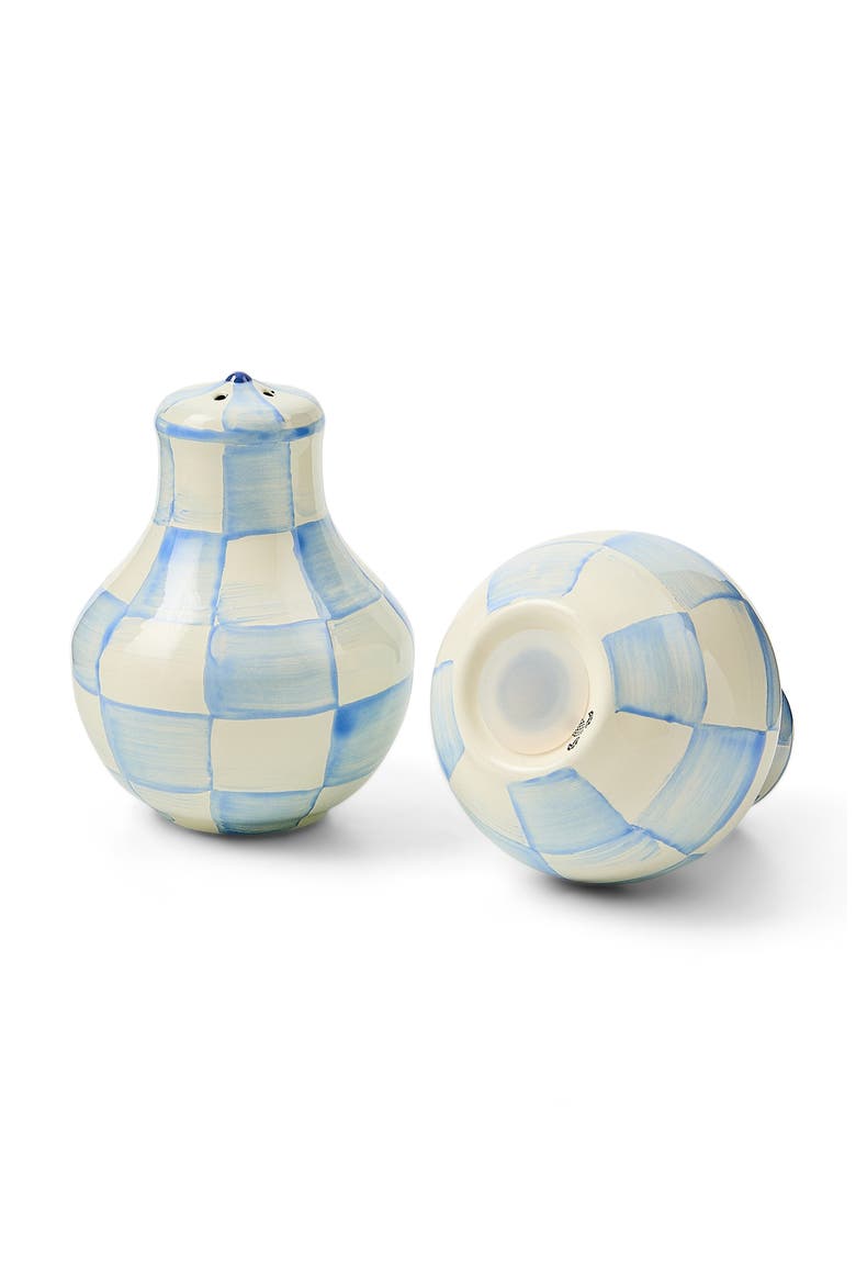 Sky Check Enamel Large Salt & Pepper Shaker Set, Alternate, color, SKY CHECK