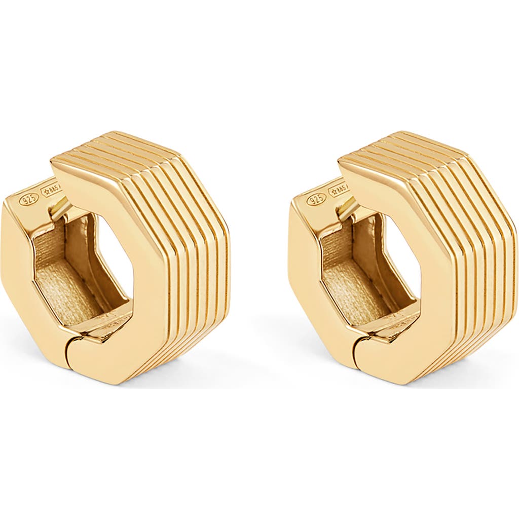 Ivi Los Angeles Small Aurelia Octagon Hoop Earrings In Yellow Gold