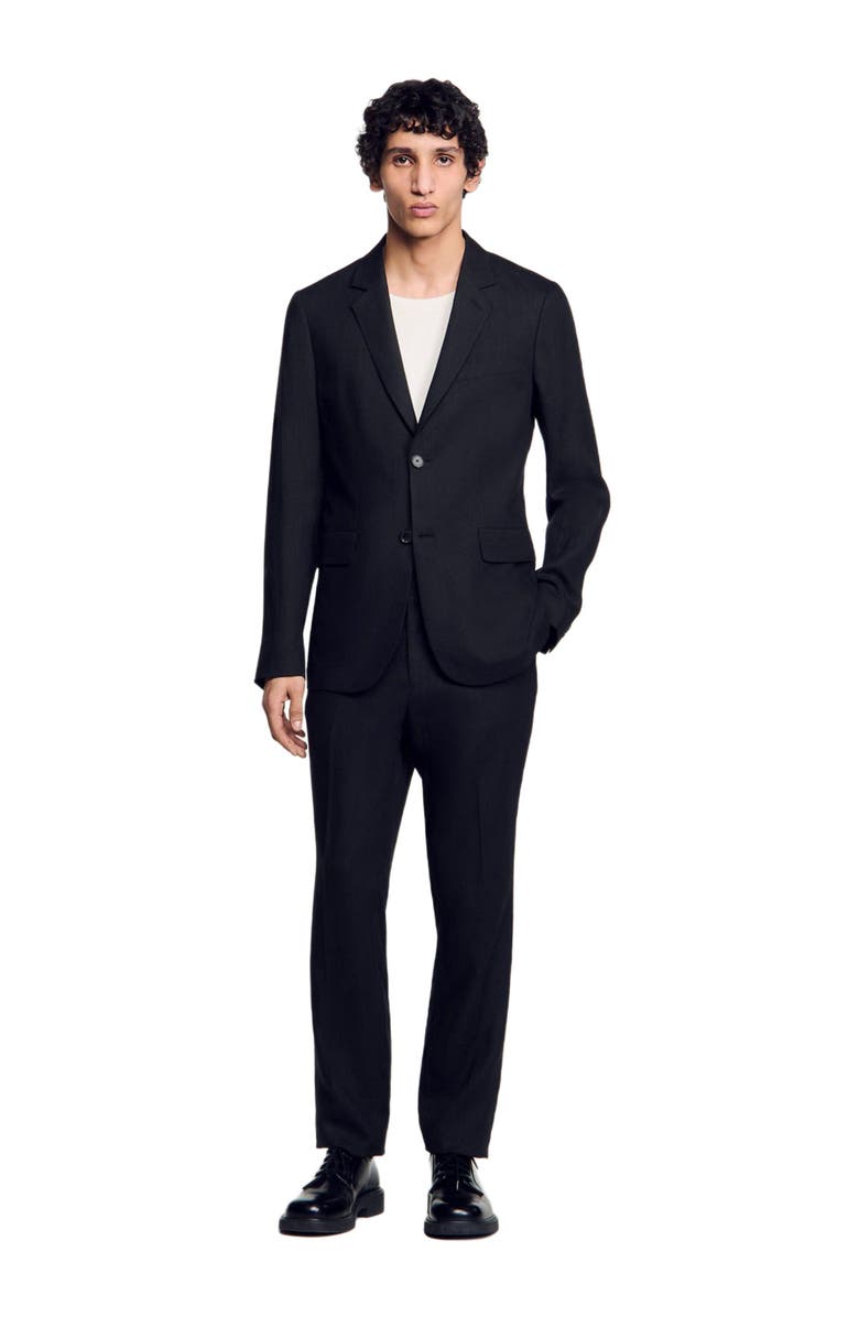 SANDRO Classic suit jacket, Alternate, color, Black