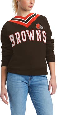 Tommy Hilfiger Women's Tommy Hilfiger Brown Cleveland Browns Heidi V-Neck Pullover Sweatshirt