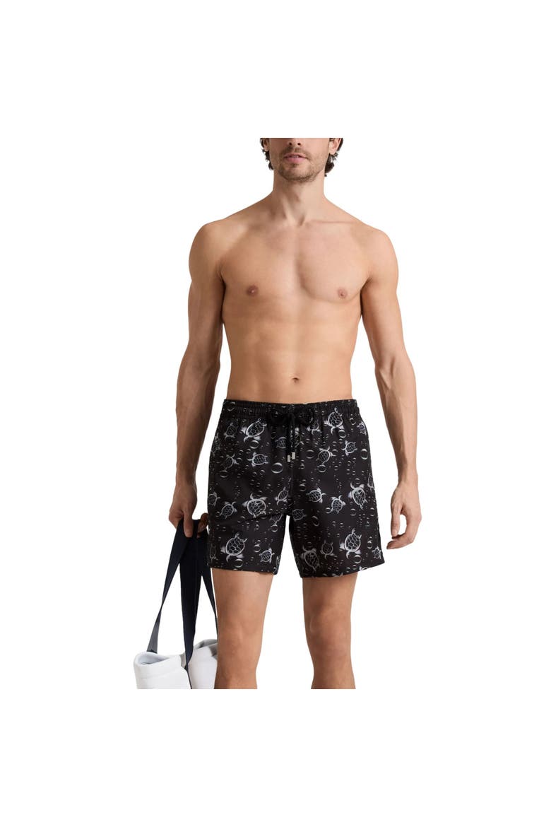 Men Micro-Perforated Ultra-light and packable Swim Shorts Bubble Turtles 3D, Alternate, color, Black