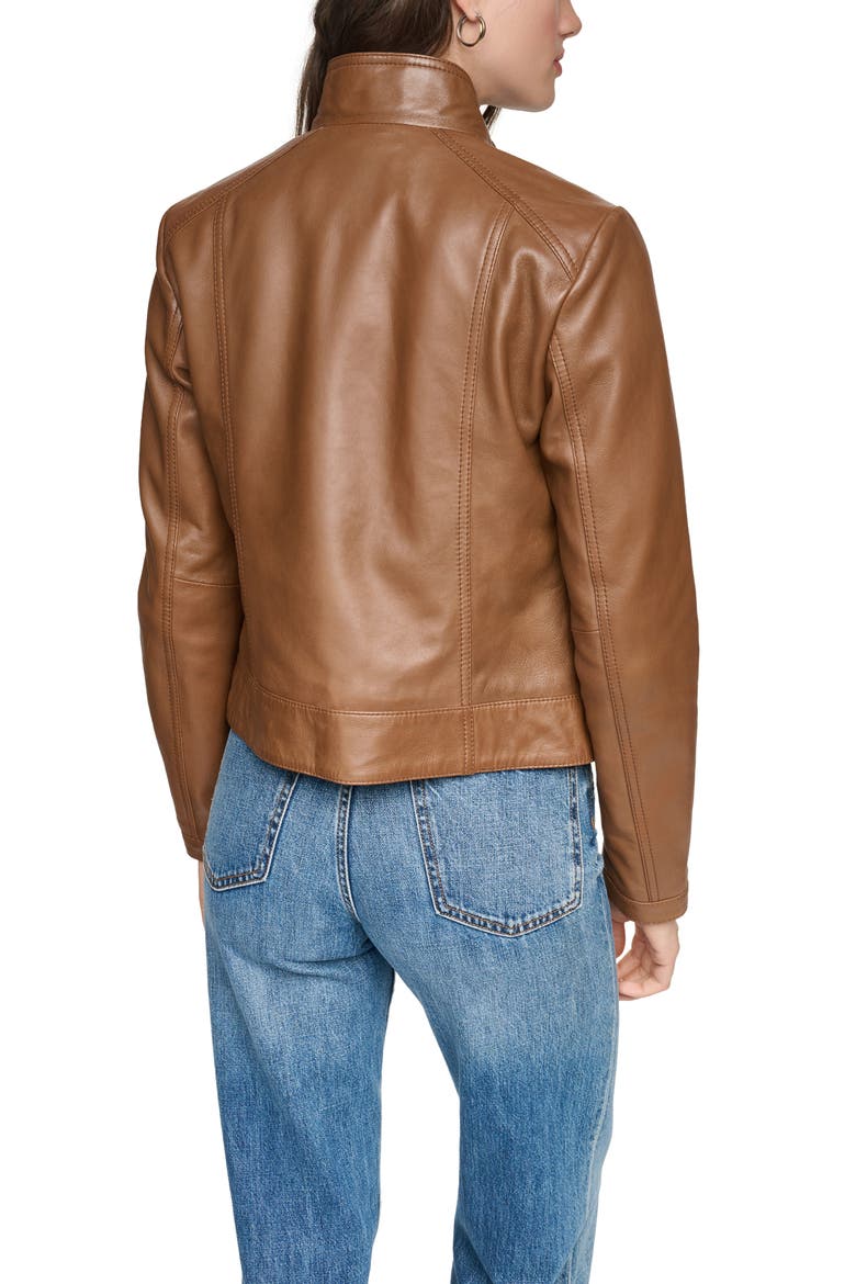 Rowan Leather Racer Jacket, Alternate, color, COGNAC