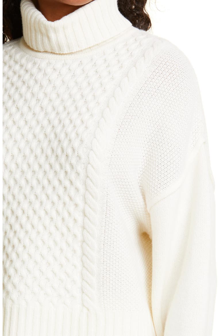 Turtleneck Wool Sweater, Alternate, color, ALABASTER