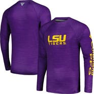 Columbia Men's Columbia Purple LSU Tigers PFG Terminal Tackle Omni-Shade Raglan Long Sleeve T-Shirt