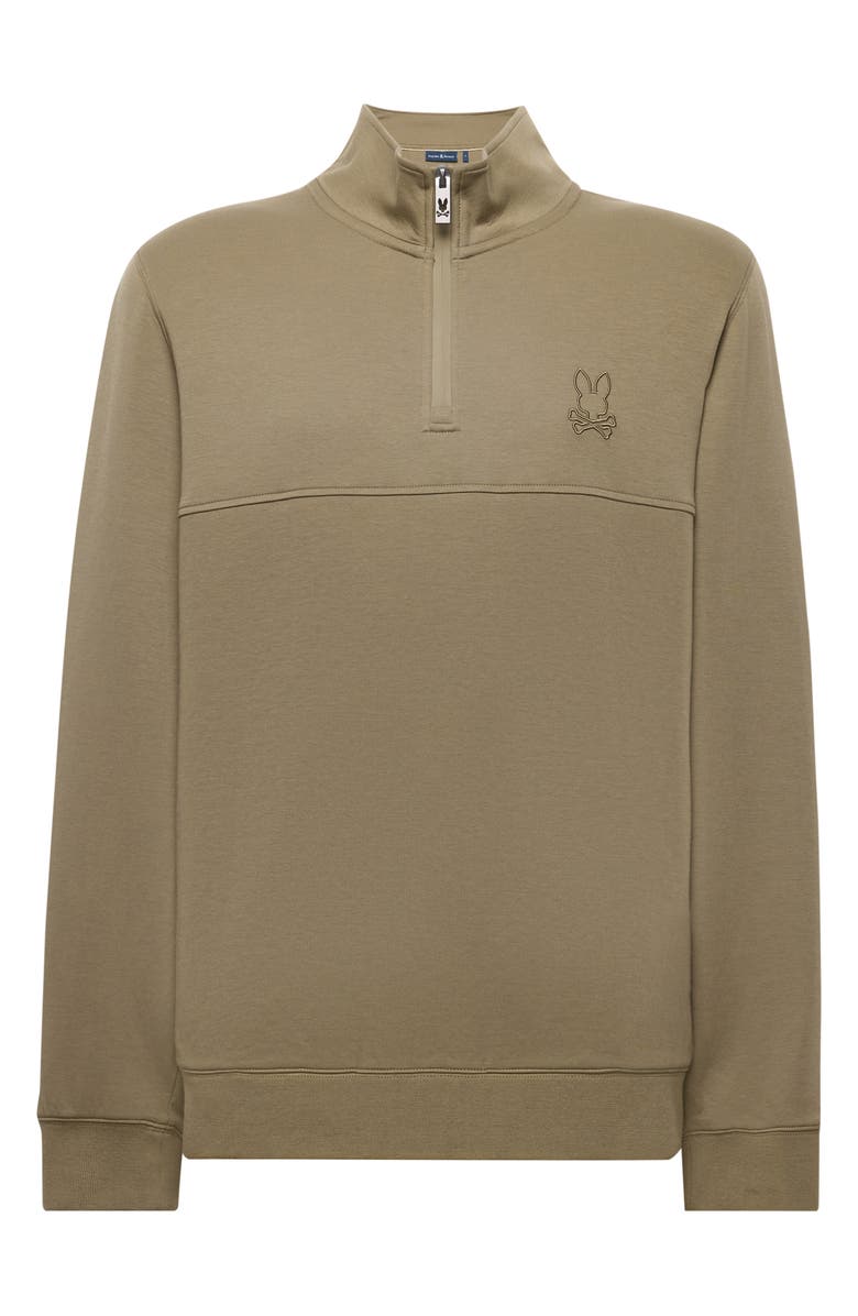 Psycho Bunny Zeke Quarter Zip Sweatshirt, Alternate, color, Dusky Green