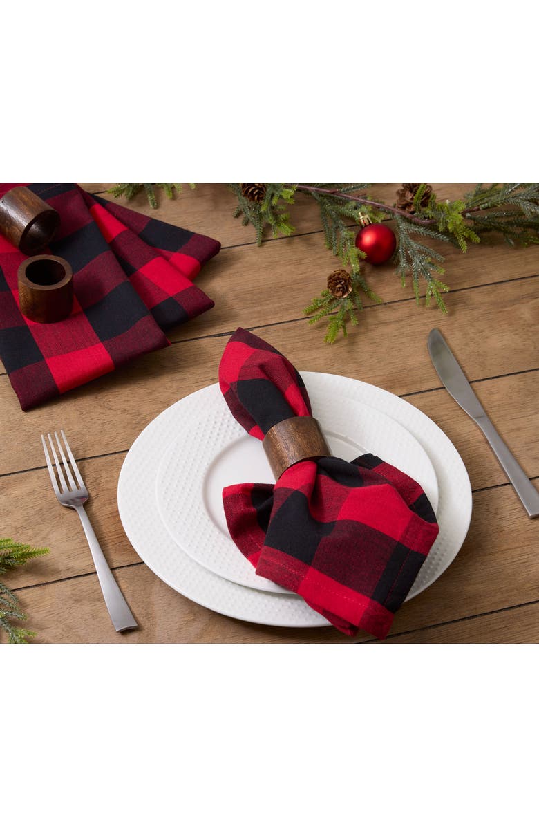 Design Imports Buffalo Check Set of 4 Napkins, Alternate, color, Buffalo Check