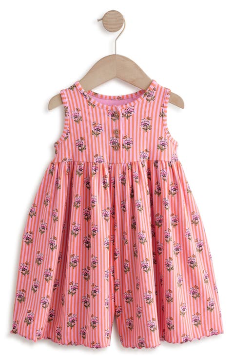 Kids' Floral Print Ribbed Romper