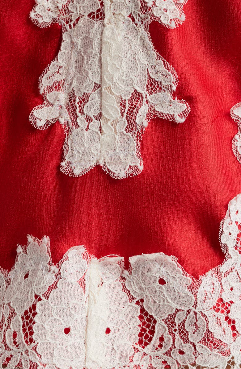 KITTENISH Eyelash Lace Satin Camisole, Alternate, color, Poppy Red