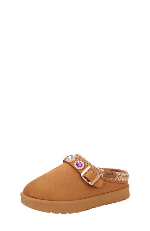 Kids' Denver Gem Buckle Faux Suede Clog