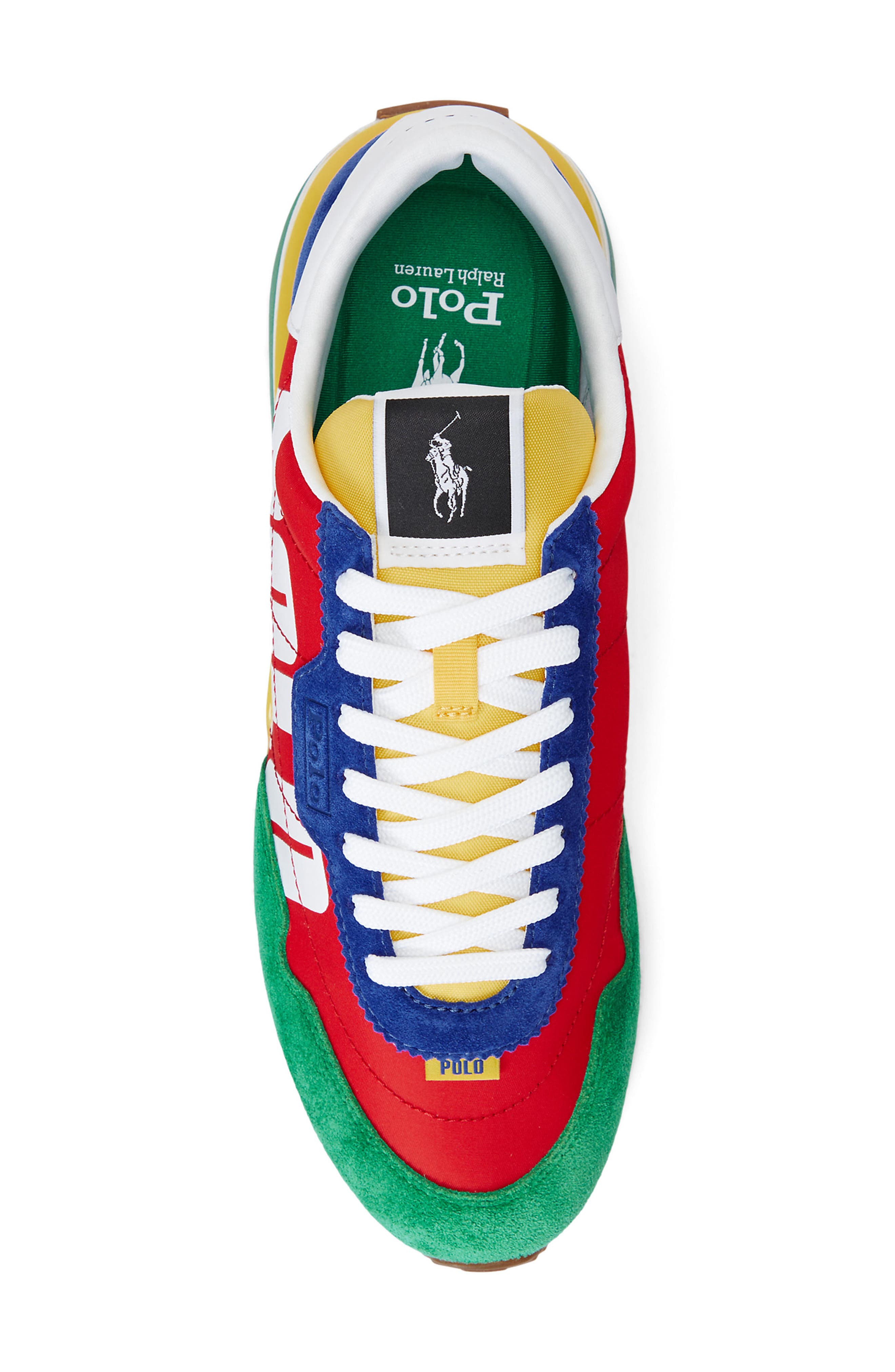 Ralph Lauren Colorblock Sneaker, Alternate, color, Royal/ Green/ Yellow/ Multi