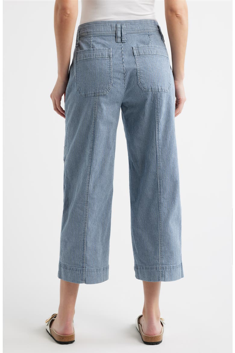 Skyrise Cotton Crop Wide Leg Utility Pants, Alternate, color, BLUE