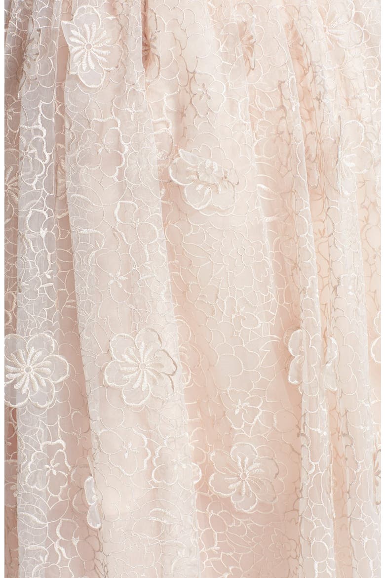 'Lucielle' 3D Floral Organza Dress, Alternate, color, PALE PINK