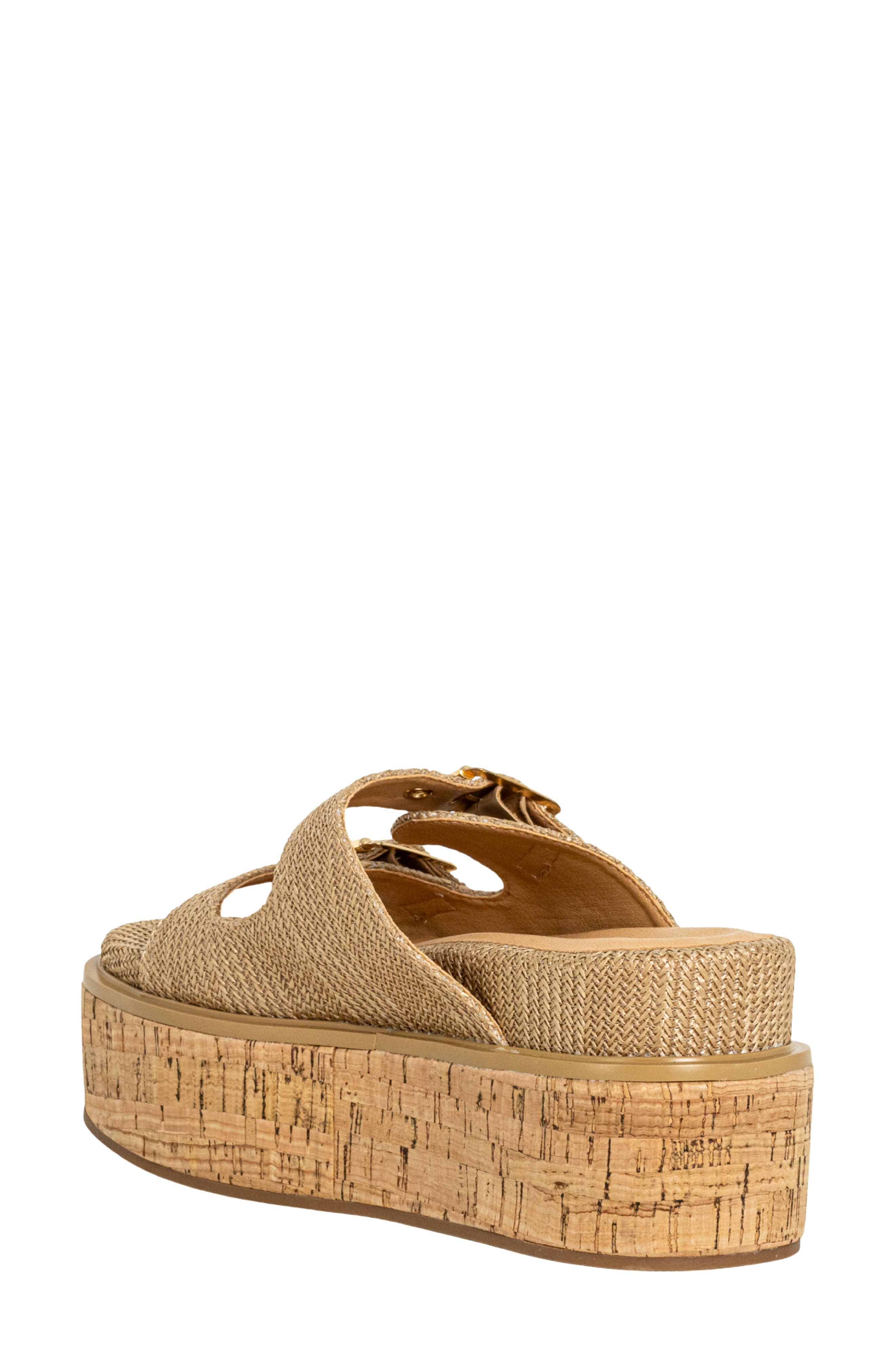 SHUSHOP Lucinda Platform Wedge Slide Sandal, Alternate, color, Natural Woven
