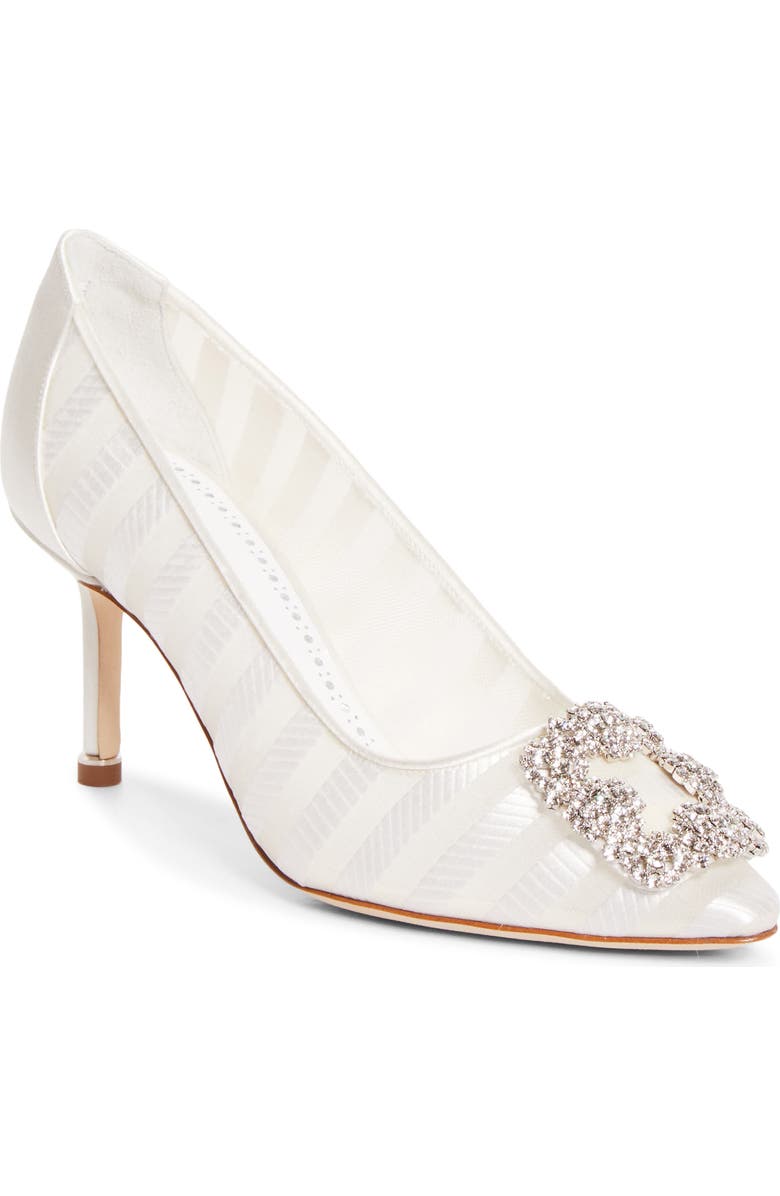 Manolo Blahnik Hangisila Pump, Main, color, Ivory Cream
