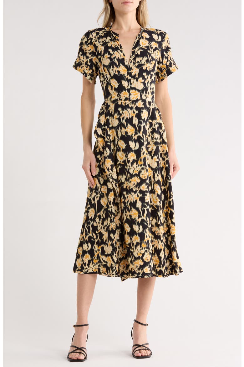 Nadya Short Sleeve Midi Dress, Main, color, TOURMALINE