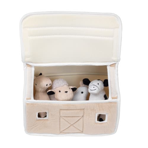 Lambs & Ivy Baby Farm Plush Barn With 4 Stuffed Animals Toy In Multi