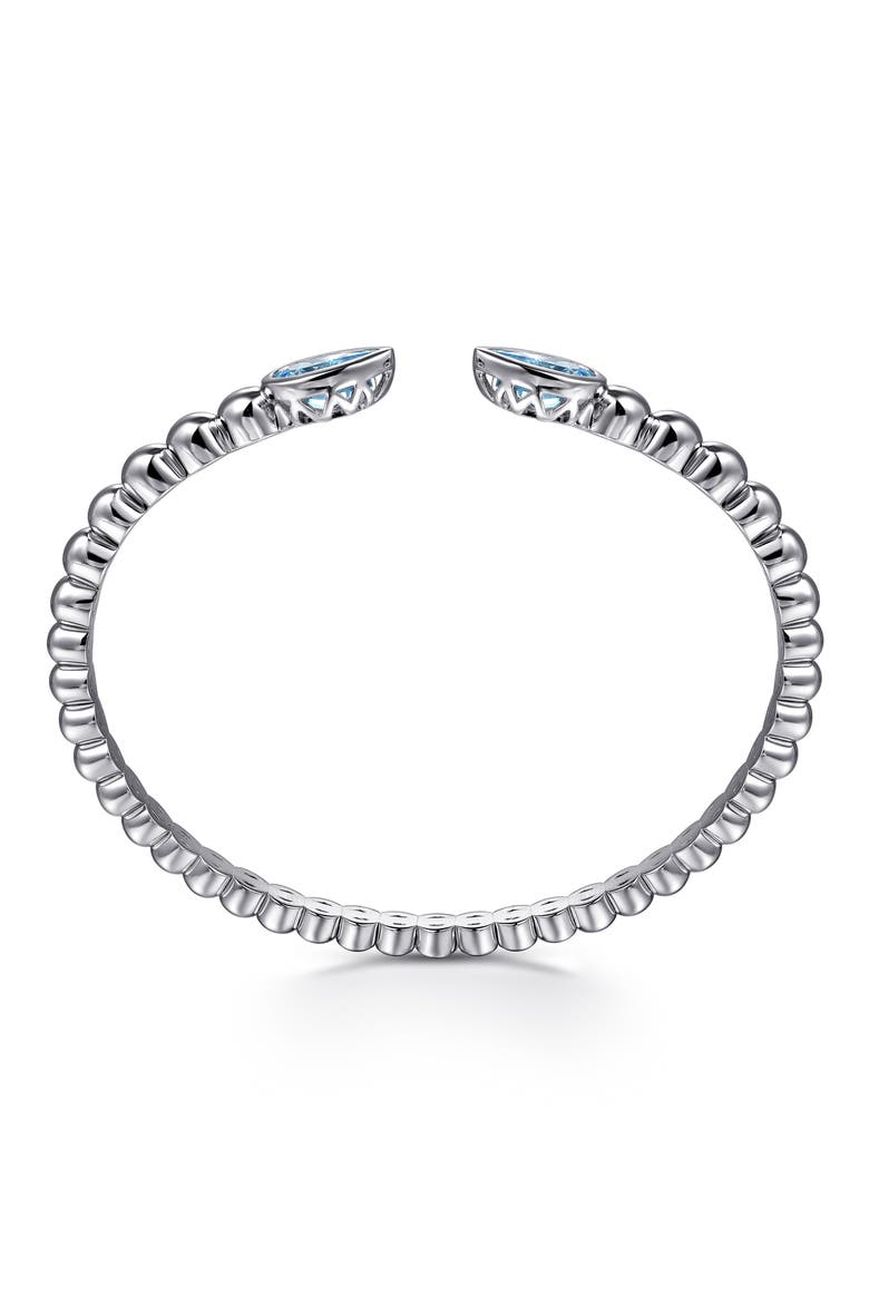 Blue Topaz Cuff Bracelet, Alternate, color, STERLING SILVER