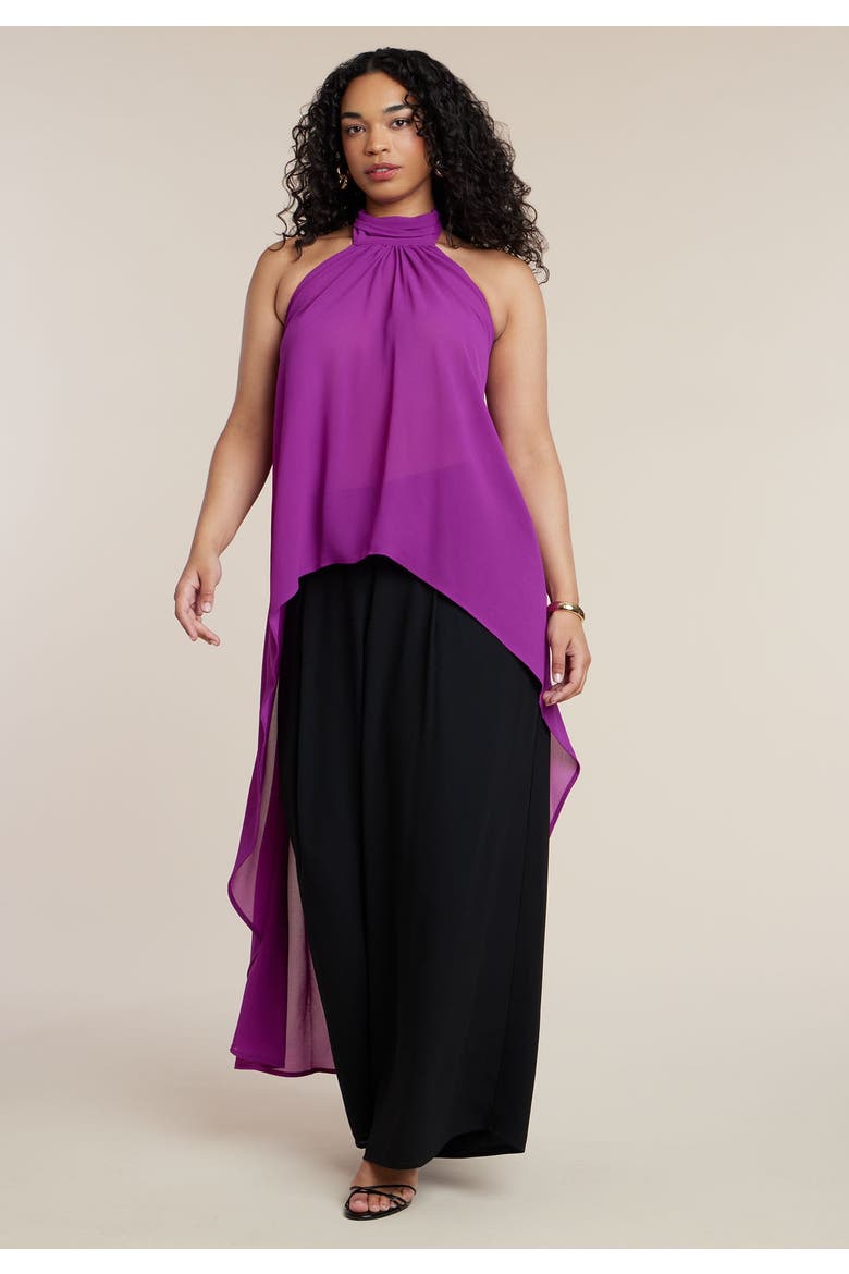 High Low Halter Top, Alternate, color, DARK PURPLE